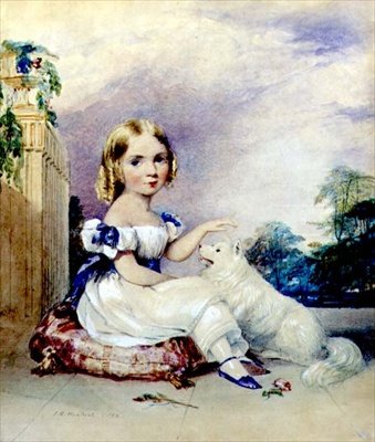Portrait of a Little Girl with a Dog by John Rogers Herbert