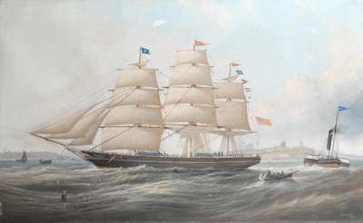 The Ship Utinia off Tynemouth by John Scott