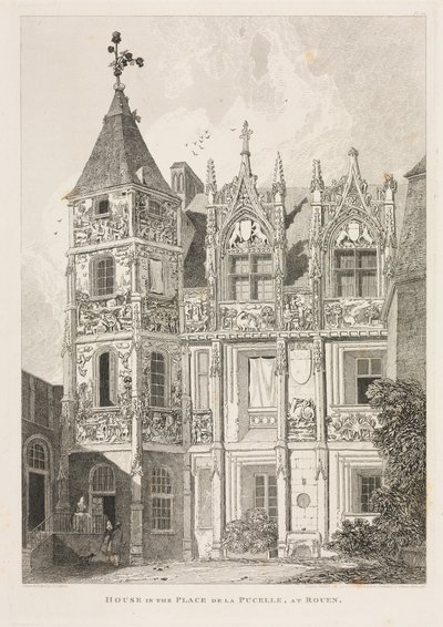 Architectural Antiquities of Normandy Vol. II, Pl. 64: House in the Place de la Pucelle, at Rouen by John Sell Cotman
