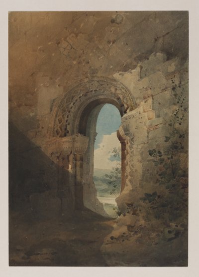 Doorway to the Refectory, Kirkham Priory, Yorkshire by John Sell Cotman