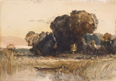 Punt Among Reeds by John Sell Cotman