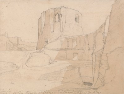 View of the Donjon of Chateau Gaillard, near Andelys, Normandy by John Sell Cotman