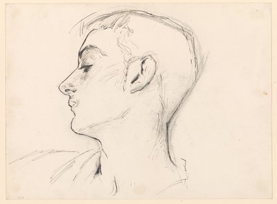 Head of a Young Man (Albert de Belleroche) in Profile by John Singer Sargent
