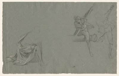 Drapery Study, Two Figures Pulling a Pole, 1785-86 by John Singleton Copley