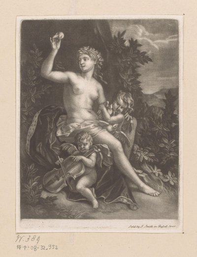 Venus with an Apple and Two Cupids with Violin and Doves by John Smith