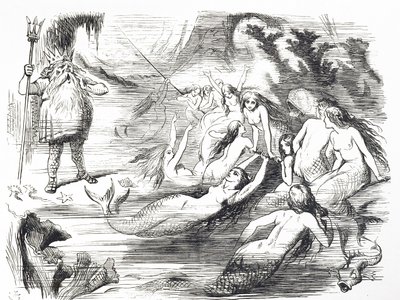 Cartoon commenting on the second attempt to lay the Atlantic Telegraph Cable by John Tenniel