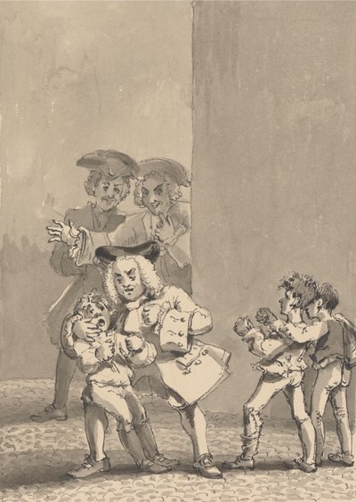 Hogarth Having Been Followed by Barry and a Friend was Caught Backing a Boy to Fight Purposely to Catch His Fearful Countenance by John Thomas Smith