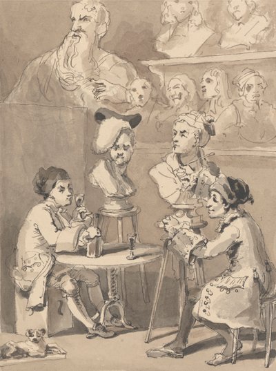 Hogarth Sitting to Roubiliac for His Bust by John Thomas Smith