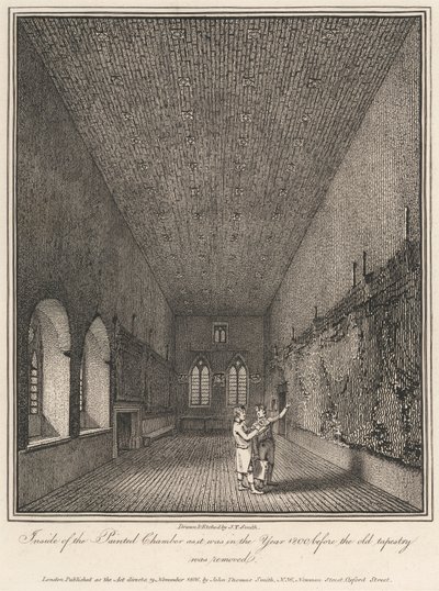 Inside the Painted Chamber as it was in the Year 1800 before the Old Tapestry was Removed by John Thomas Smith
