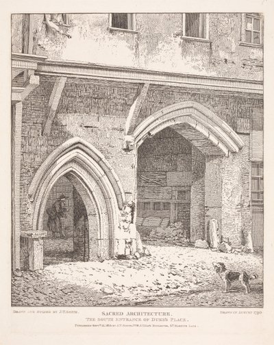 Sacred Architecture: the South Entrance of Dukes Place by John Thomas Smith