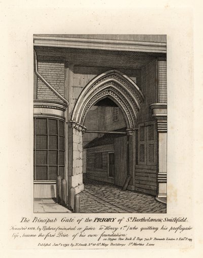 The Principal Gate of the Priory of St Bartholomew, Smithfield by John Thomas Smith