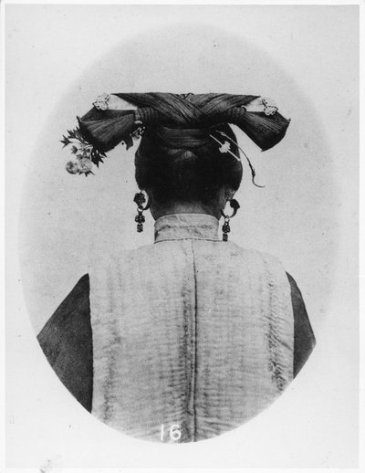 Back view of Coiffure of married Manchu matron, c.1867-72 by John Thomson