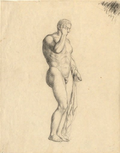 Nude Male Figure (Classical) Showing Right Side (Same Figure as 1938.280) by John Trumbull
