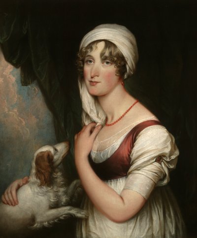 Sarah Trumbull with a Spaniel by John Trumbull