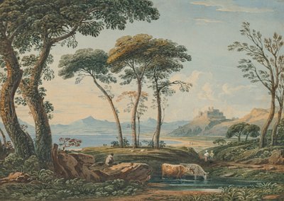 A Distant View of Harlech Castle and Snowdon Beyond, North Wales by John Varley