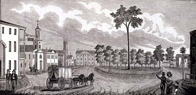 Central Part of Pittsfield, Massachusetts, from Historical Collections of Massachusetts, by John Warner Barber, engraved by S. E. Brown, 1839 by John Warner Barber