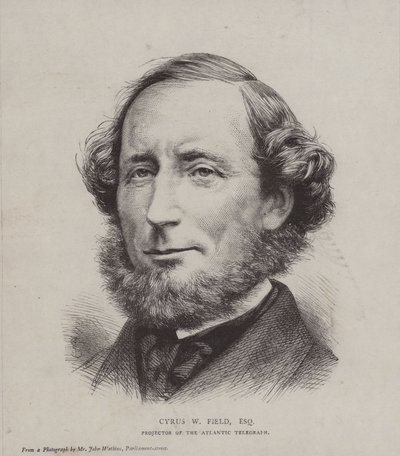 Cyrus West Field, American financier involved in laying the first transatlantic telegraph cable in 1858 by John Watkins