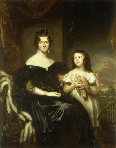 Portrait of an Elegant Lady and Her Daughter by John Watson Gordon