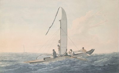 A Native Canoe off Tahiti by John Webber