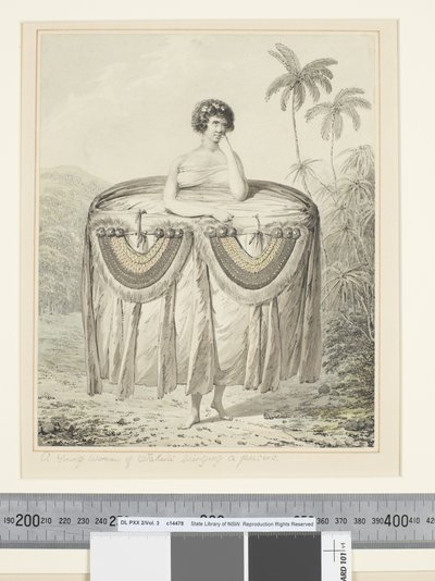 A Young Woman of Otaheite bringing a present, c.1773-84 by John Webber
