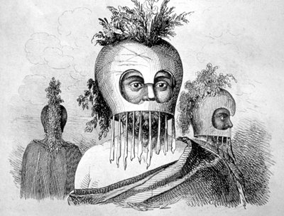 Hawaiian Man Wearing a Gourd Mask by John Webber