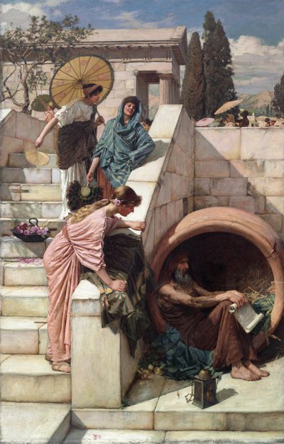 Diogenes in His Barrel, c.1882 by John William Waterhouse