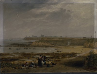 Cullercoats looking towards Tynemouth - Ebb tide by John Wilson Carmichael