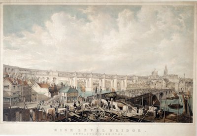 High Level Bridge, Newcastle upon Tyne, Engraved by George Hawkins by John Wilson Carmichael