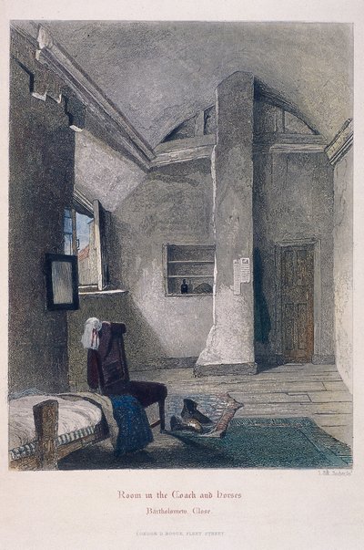 Coach and Horses Inn, Bartholomew Close, London, 1851 by John Wykeham Archer