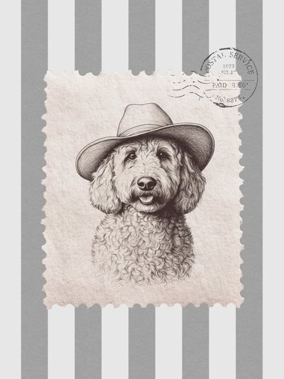 Goldendoodle Cowboy Stamp by Jolly and Dash