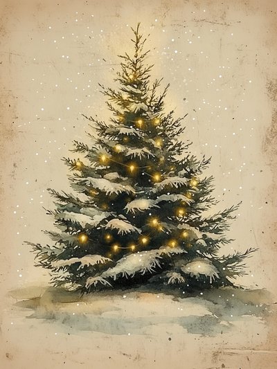 Snowy Christmas Tree by Jolly and Dash