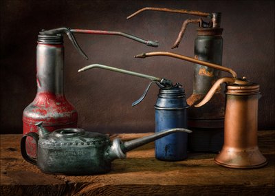 Vintage Oil Can Collection by Jon  Kinney