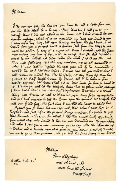 Letter from Jonathan Swift to Henrietta Howard, 21st November 1730 by Jonathan Swift