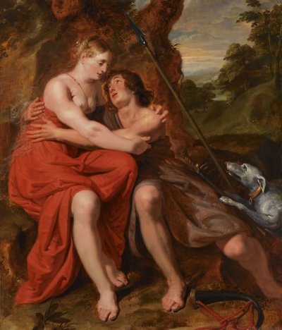 Venus and Adonis by Joos de (1615-1646) Pape
