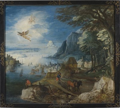 Landscape with the Fall of Icarus by Joos or Josse de The Younger Momper