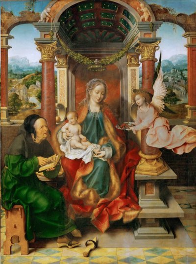 The Madonna and Child with Saint Joseph (Winged Altar, central panel) by Joos van Cleve