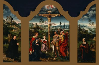 Three Linked Festival Altars: Christ Crucifixion by Joos van Cleve