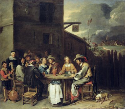 Companions Carousing in front of a Tavern by Joos van Craesbeeck