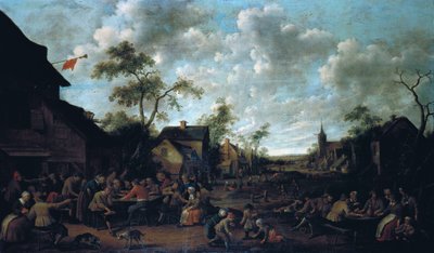 Peasants Feasting in a Village by Joost Cornelisz. Droochsloot