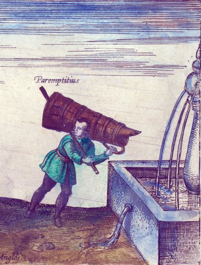 An Apprentice Fetching Water from a Fountain (detail) by Joris Hoefnagel