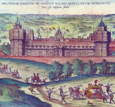Arrival of Queen Elizabeth I at Nonsuch Palace (detail) by Joris Hoefnagel