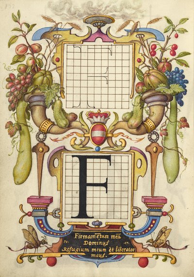 Guide for Constructing the Letter F by Joris Hoefnagel