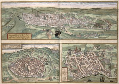 Town Plans of Rouen, Nimes and Bordeaux, from 