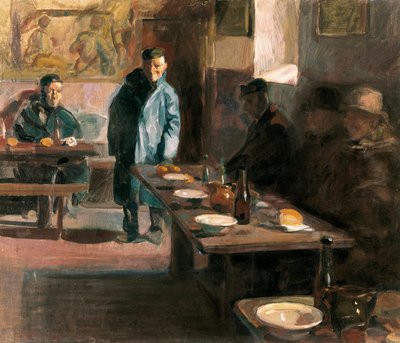 The meal has soup by Jose Benlliure Ortiz