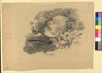 The Painter August Pettenkofen on His Deathbed by Josef Engelhart