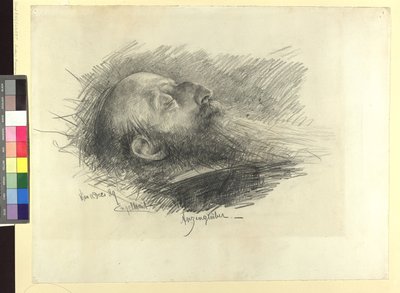 Ludwig Anzengruber on His Deathbed by Josef Engelhart