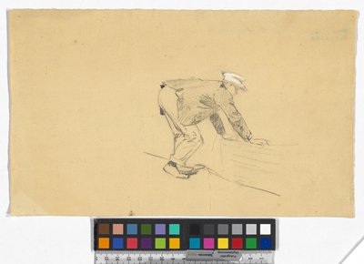 Study of a Man with Boat by Josef Engelhart