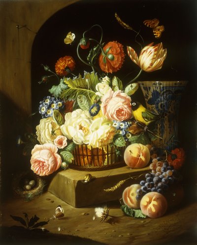 Still Life with Assorted Flowers by Josef Holstayn