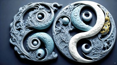Encaustic Feng Shui Concept of Yin and Yang 02 by Josef Johann Michel