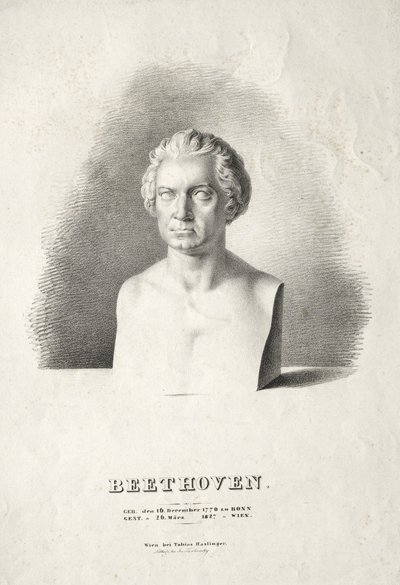 Bust of Ludwig van Beethoven by Josef Kriehuber
